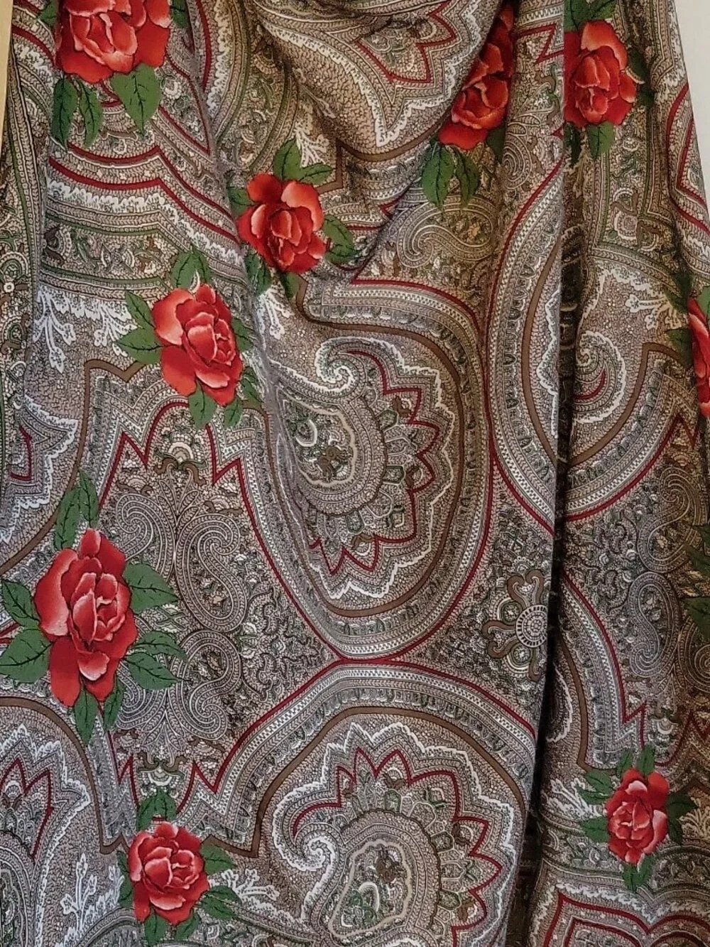Luca Castellani Women Multicolor Paisley Floral Fringe Scarf Wrap 45